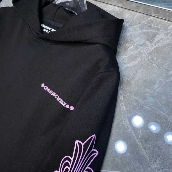 Chrome Hearts Black Hoodie with Pink Accents - Picture 6 of 8